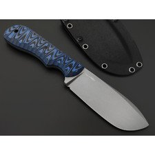 Волчий Век нож БП-11 сталь N690 WA стоунвош, рукоять G10 black & blue, пины карбон