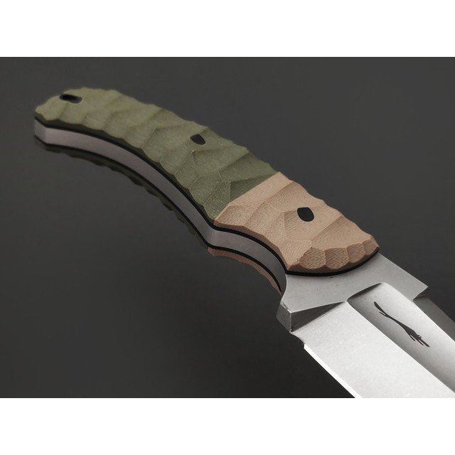 Волчий Век нож Сквозняк Brutal Edition сталь 95Х18 WA стоунвош, рукоять G10 olive & tan