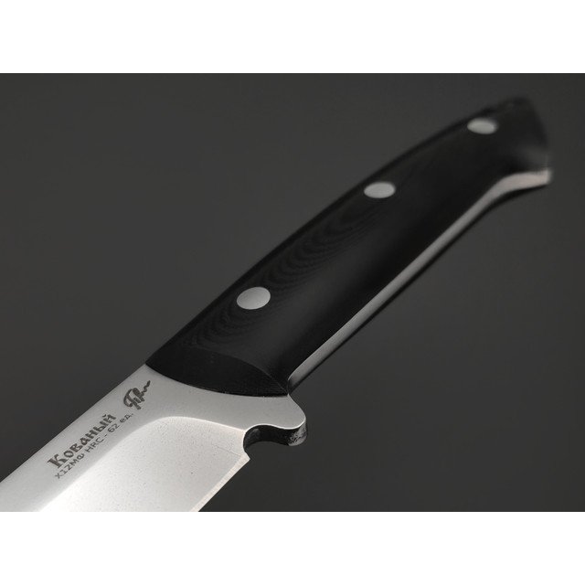 Платонов Д.Г. нож кованый Тигр-М ЦМ сталь Х12МФ, рукоять G10 black