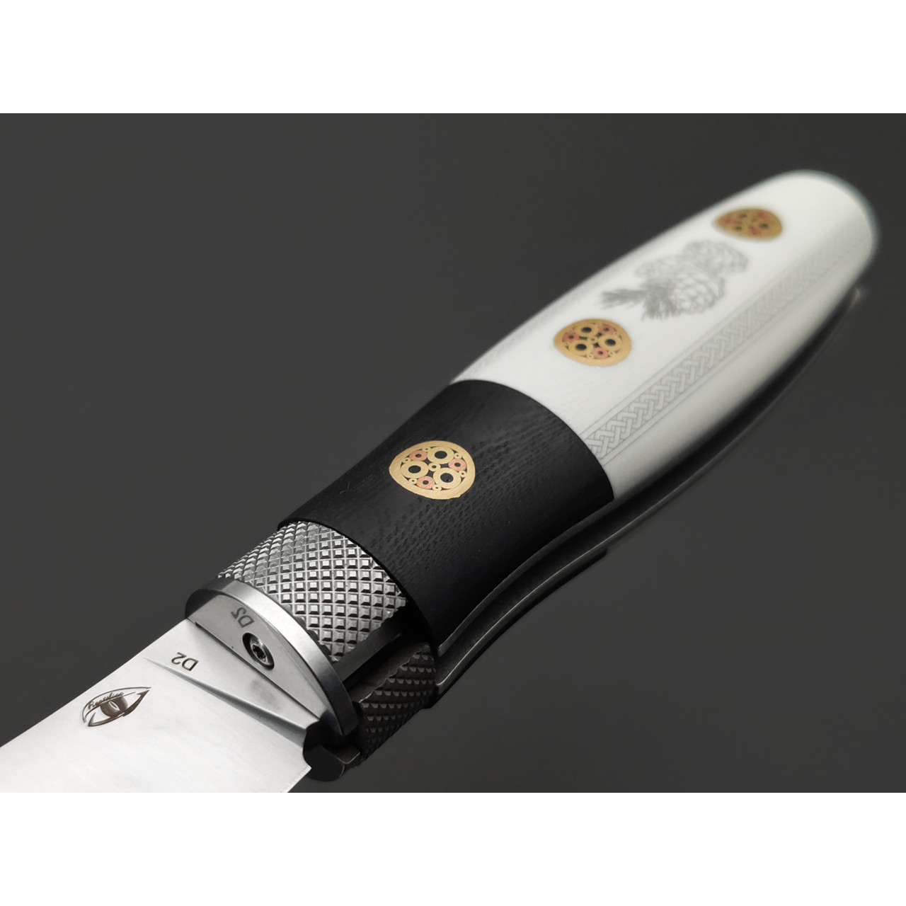 Reptilian складной нож Лесовик-01 Limited сталь D2 satin, рукоять G10 white & black