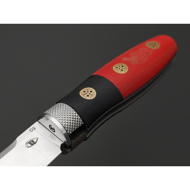 Reptilian складной нож Лесовик-02 Limited сталь D2 satin, рукоять Micarta red, G10 black