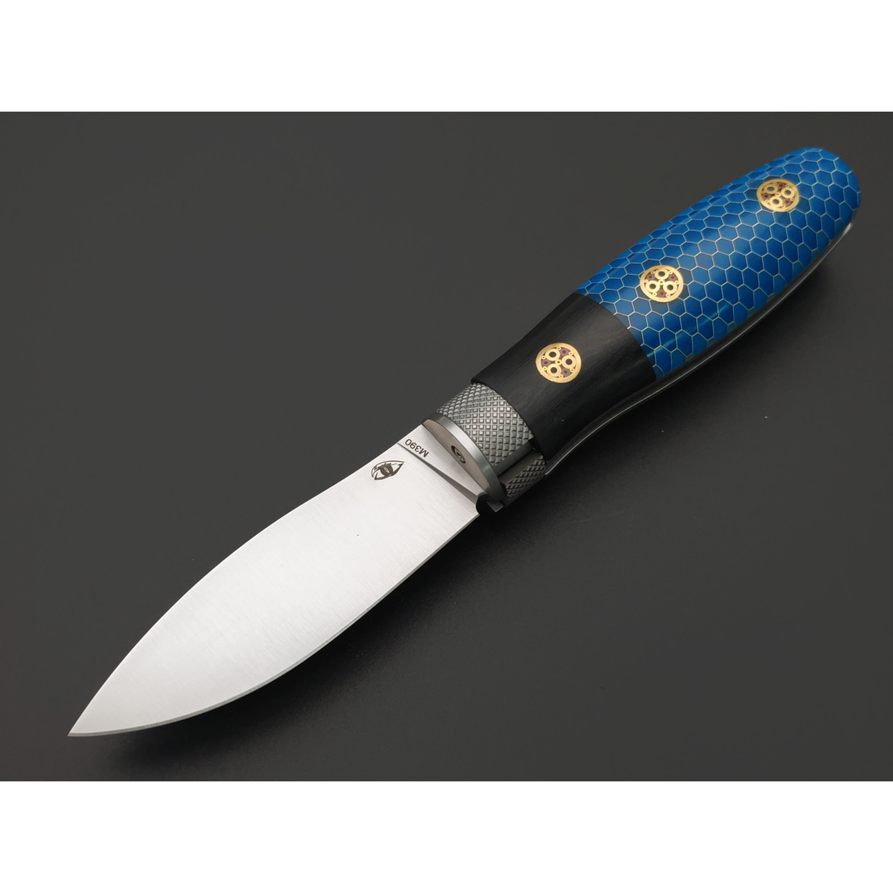 Reptilian складной нож Лесовик-01 Limited сталь M390 satin, рукоять 3D композит Comb blue, G10 black