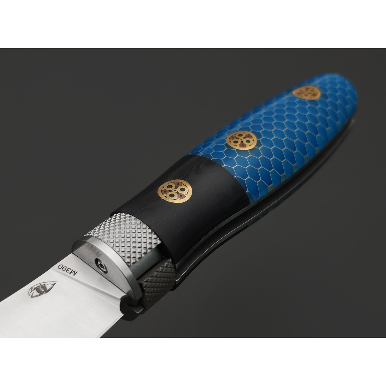 Reptilian складной нож Лесовик-01 Limited сталь M390 satin, рукоять 3D композит Comb blue, G10 black