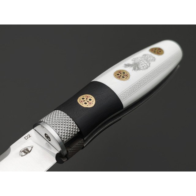 Reptilian складной нож Лесовик-02 Limited сталь D2 satin, рукоять G10 white & black