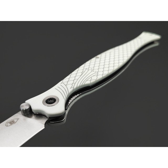 Reptilian складной филейный нож Лаврак сталь VG-10 satin, рукоять G10 white