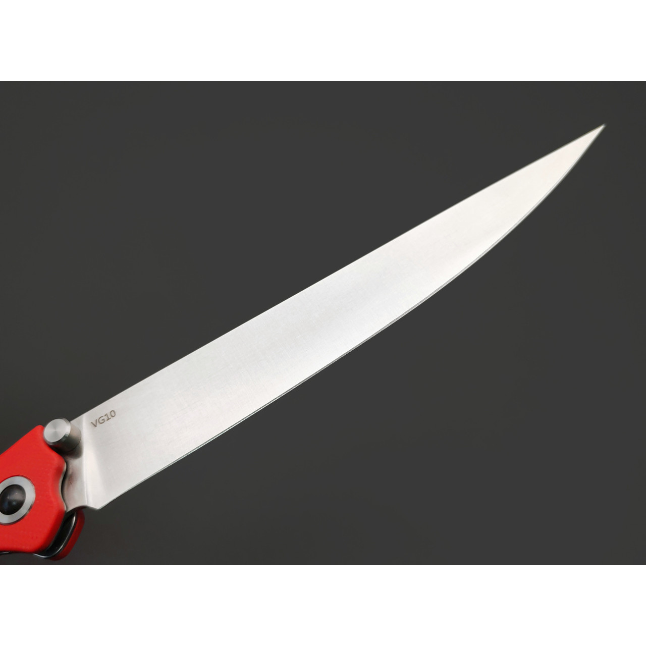 Reptilian складной филейный нож Лаврак сталь VG-10 satin, рукоять G10 red