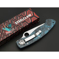 Steelclaw складной нож Боец-3 Limited сталь M390 satin, рукоять Carbon fiber black & blue