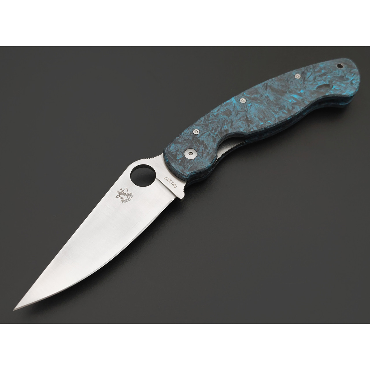 Steelclaw складной нож Боец-3 Limited сталь M390 satin, рукоять Carbon fiber black & blue