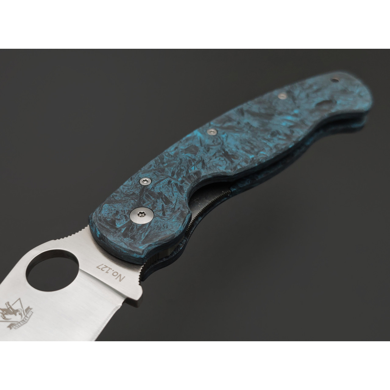 Steelclaw складной нож Боец-3 Limited сталь M390 satin, рукоять Carbon fiber black & blue