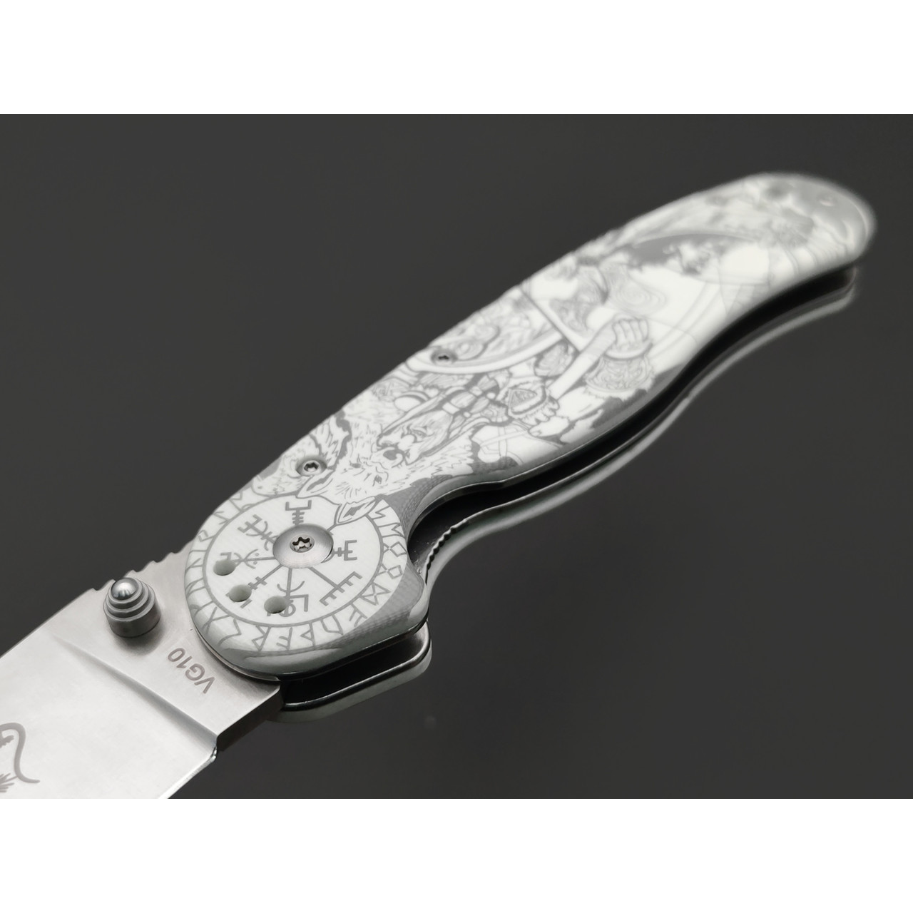 Steelclaw складной нож Крыса Limited "Викинг" сталь VG-10 satin, рукоять G10 white