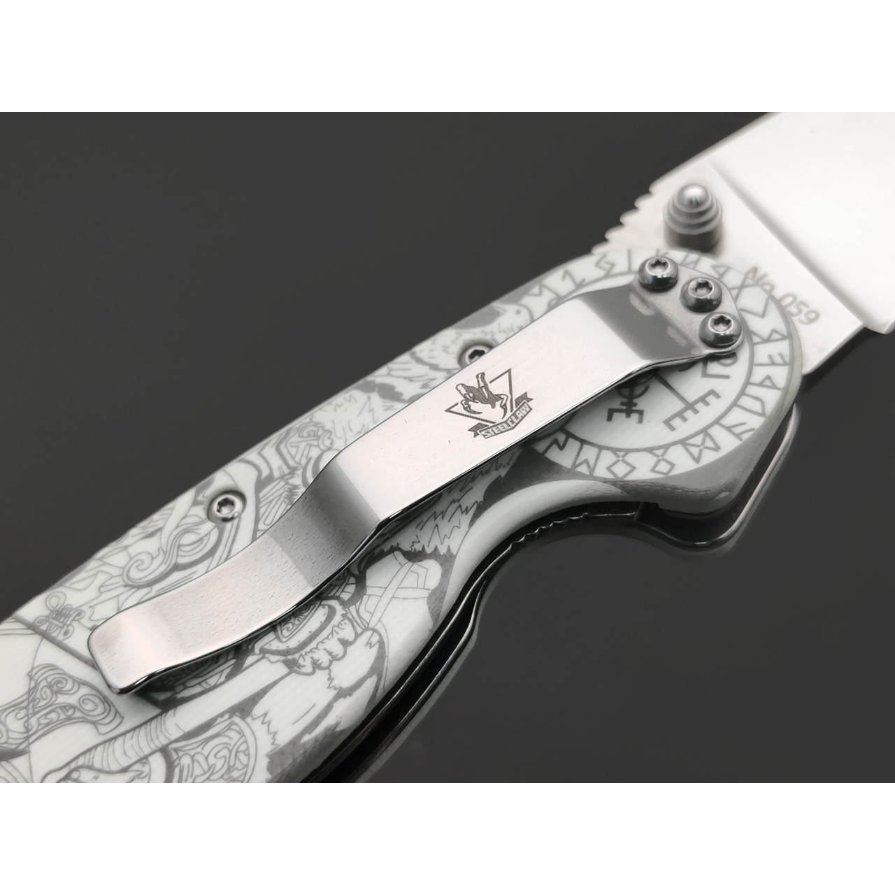 Steelclaw складной нож Крыса Limited "Викинг" сталь VG-10 satin, рукоять G10 white