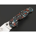 Steelclaw складной нож Крыса Limited сталь M390 satin, рукоять Carbon fiber chaotic red & blue