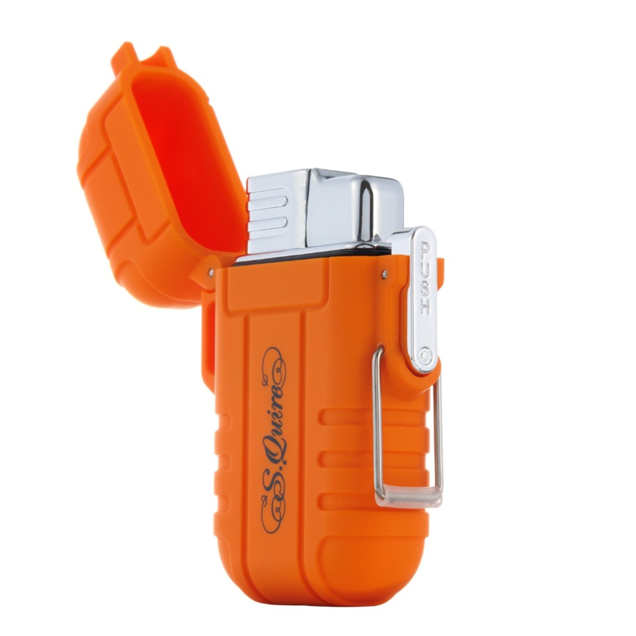 S.Quire зажигалка газовая турбо FL012-Orange водонепроницаемая, оранжевая