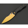 TuoTown складной нож Krotos TKT-NDG сталь T14N Gold PVD, рукоять Crystal Ti DLC black