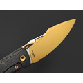 TuoTown складной нож Krotos TKT-NDG сталь T14N Gold PVD, рукоять Crystal Ti DLC black