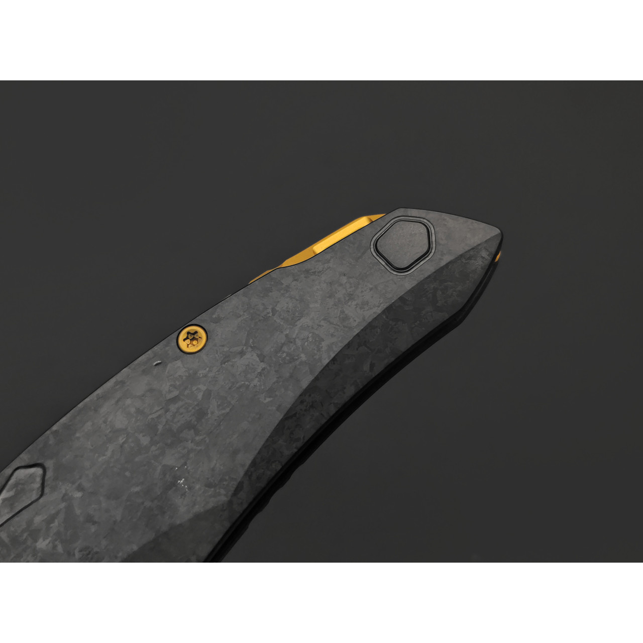 TuoTown складной нож Krotos TKT-NDG сталь T14N Gold PVD, рукоять Crystal Ti DLC black