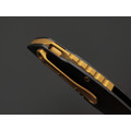 TuoTown складной нож Krotos TKT-NDG сталь T14N Gold PVD, рукоять Crystal Ti DLC black