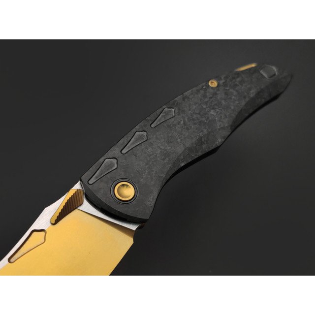 TuoTown складной нож Krotos TKT-NDG сталь T14N Gold PVD, рукоять Crystal Ti DLC black