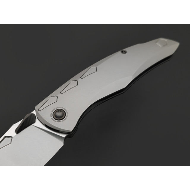 TuoTown складной нож Krotos TKT-NS сталь T14N стоунвош, рукоять Titanium TC4 grey