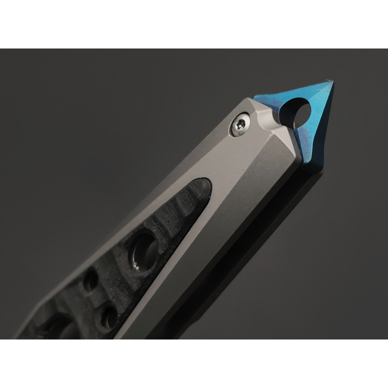 Dr.Tech складной нож Estrel D7392TG сталь Damascus, рукоять Titanium TC4 gray, carbon fiber