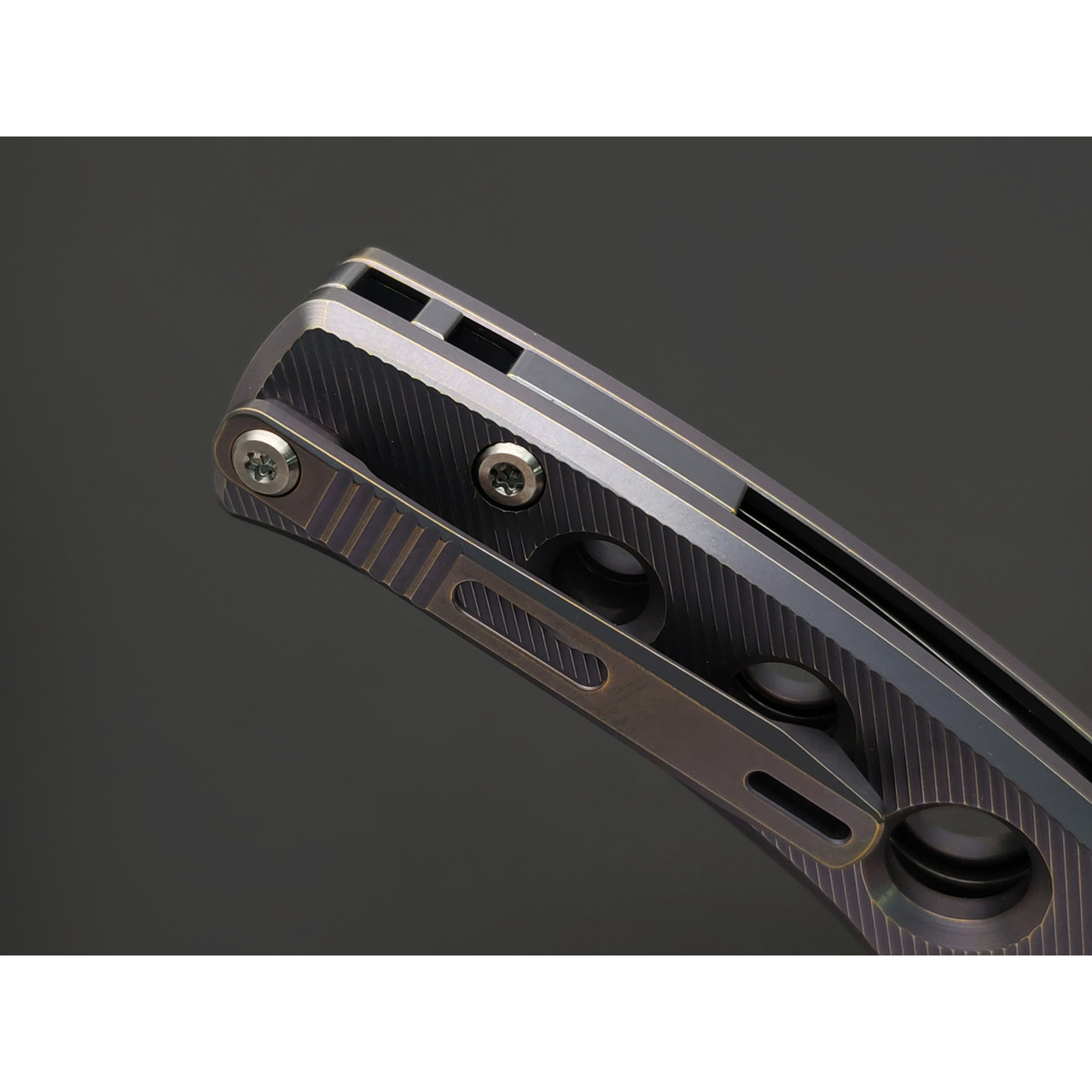 Dr.Tech складной нож Pulsar D3915TDP сталь Damascus, рукоять Titanium TC4 purple