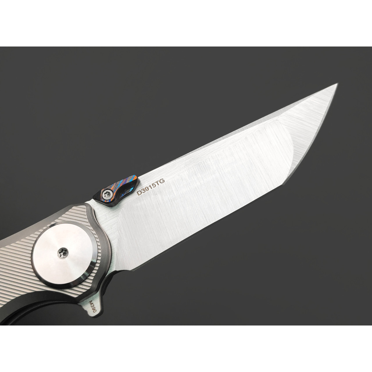 Dr.Tech складной нож Pulsar D3915TG сталь M390, рукоять Titanium TC4 gray
