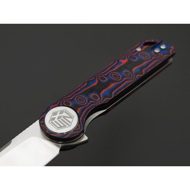 WIN+ by Dr.Tech складной нож Argus W3897MR сталь D2, рукоять Micarta pattern red & blue