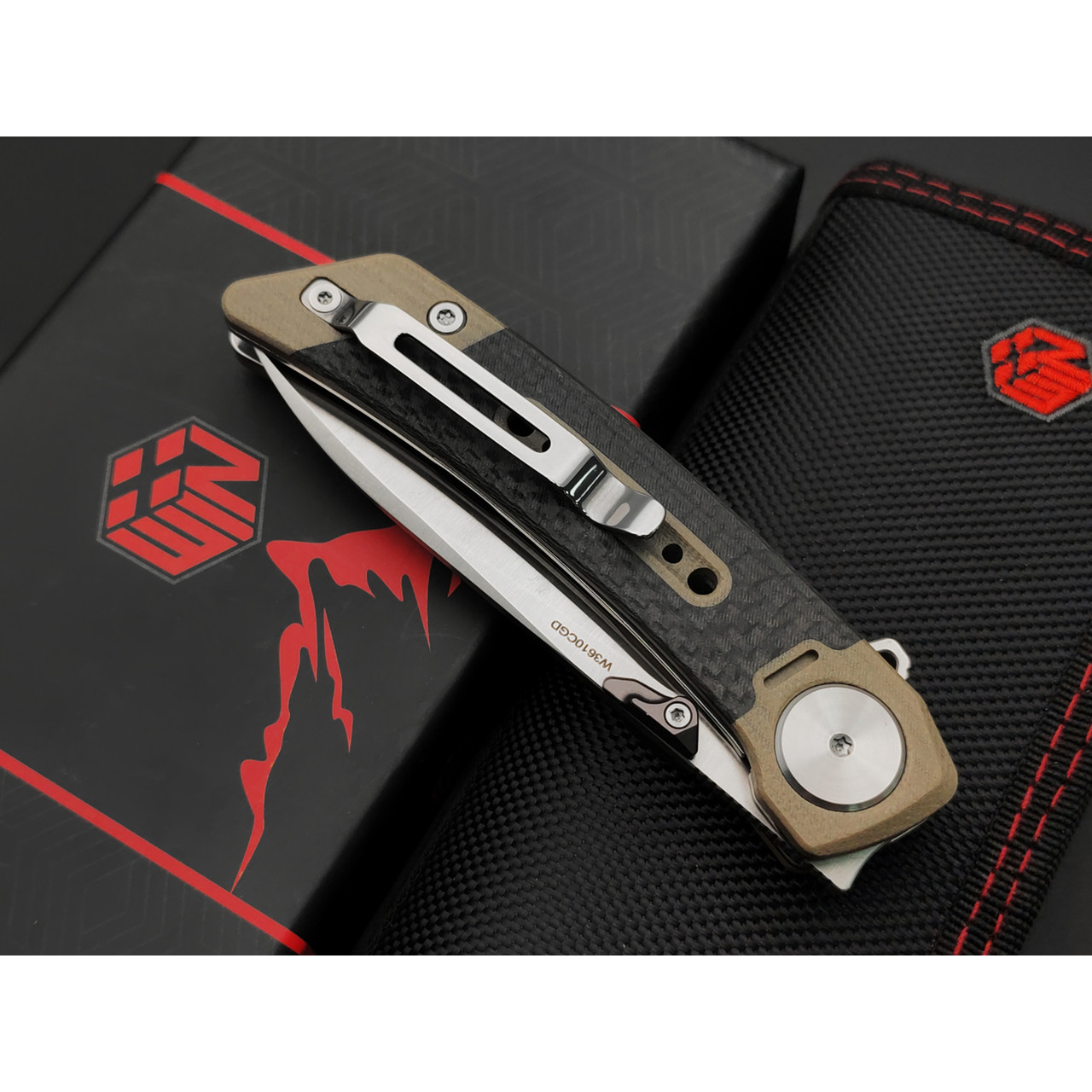 WIN+ by Dr.Tech складной нож Vindex W3610CGD сталь 14C28N, рукоять Carbon Fiber, G10 desert