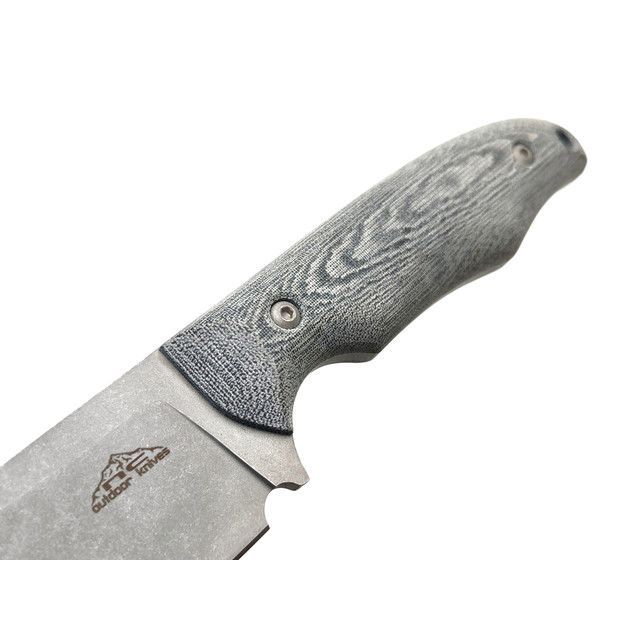 N.C.Custom нож Tracker сталь Aus-10 стоунвош, рукоять Micarta grey, ножны кожа
