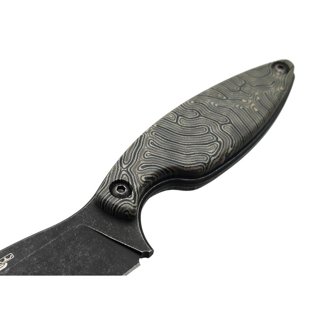 N.C.Custom нож Pilgrim сталь Aus-8 блэквош, рукоять Micarta Crazy Fiber