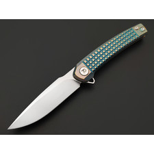 Dr.Tech складной нож Corvet Pro D9613BG сталь M390, рукоять Titanium TC4 bronze green