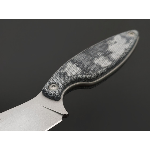 N.C.Custom нож Pilgrim сталь Aus-8 стоунвош, рукоять Micarta grey