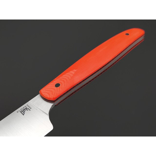 BRK нож Су-Шеф 15 см сталь ELMAX satin, рукоять Micarta neon orange, пины карбон