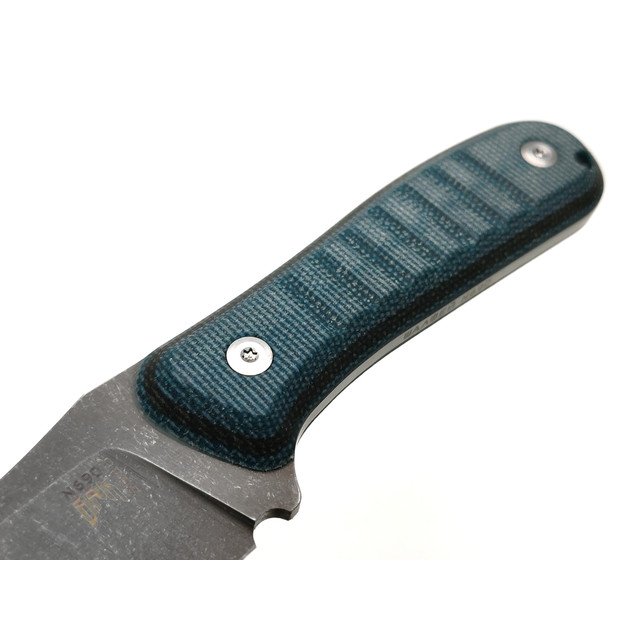 BRK нож Шалфей First Run сталь N690 блэквош, рукоять Micarta caribbean blue, стальные винты