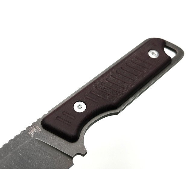 BRK нож Дрок First Run сталь N690 блэквош, рукоять Micarta brown, стальные винты
