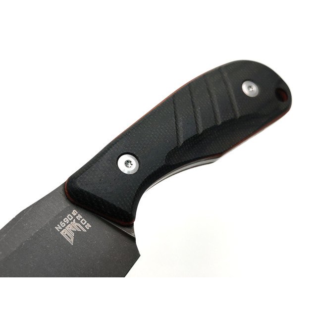 BRK нож Пончик-Лопух First Run сталь N690 блэквош, рукоять Micarta brown, стальные винты