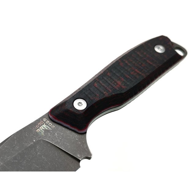 BRK нож Кипрей First Run сталь N690 блэквош, рукоять Micarta black-bordo, стальные винты