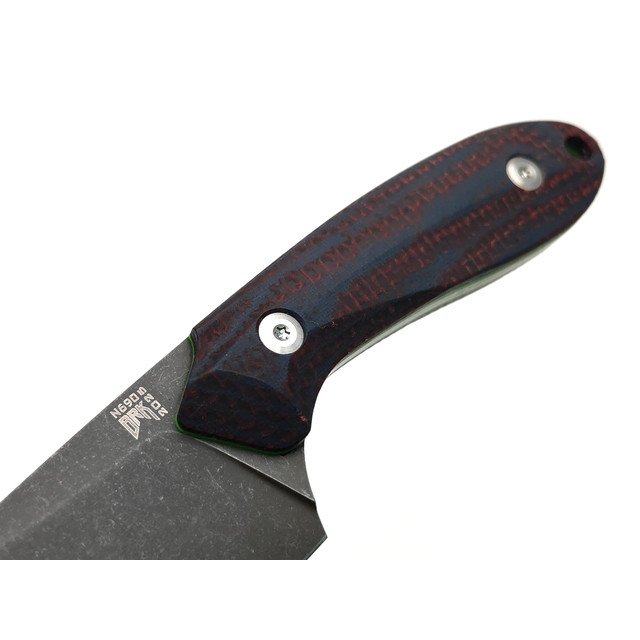 BRK нож Душица First Run сталь N690 блэквош, рукоять Micarta blue-bordo, стальные винты