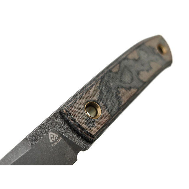 PhantomTools нож Nord сталь K110 блэквош, рукоять Micarta perch flax, ножны kydex oliva