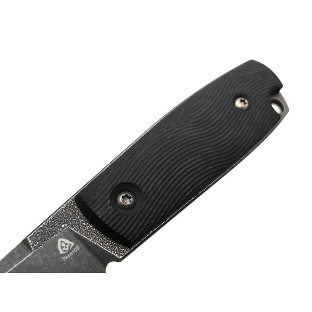 PhantomTools нож Puukko M сталь K110 блэквош, рукоять G10 black texture, ножны kydex grey