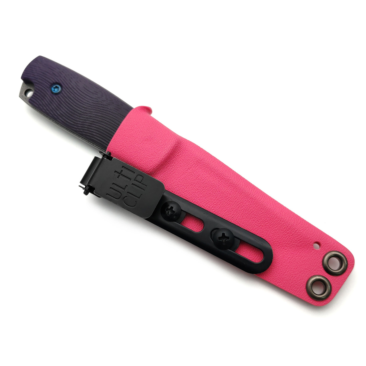 PhantomTools нож Puukko M сталь K110 блэквош, рукоять G10 purple, ножны kydex pink