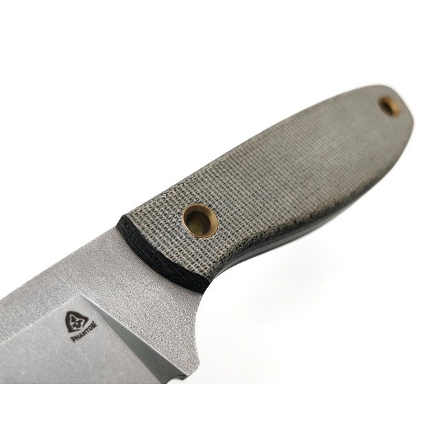 PhantomTools нож Mosquito сталь VG-10 стоунвош, рукоять Micarta black canvas, ножны kydex grey