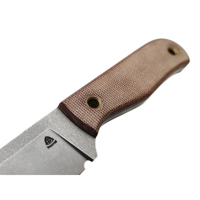 PhantomTools нож Rhino L сталь VG-10 stonewas, рукоять Micarta natural canvas, ножны kydex red