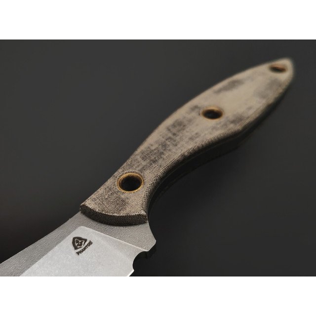 PhantomTools нож Canuck L сталь ELMAX стоунвош, рукоять Micarta OD green linen, ножны kydex oliva