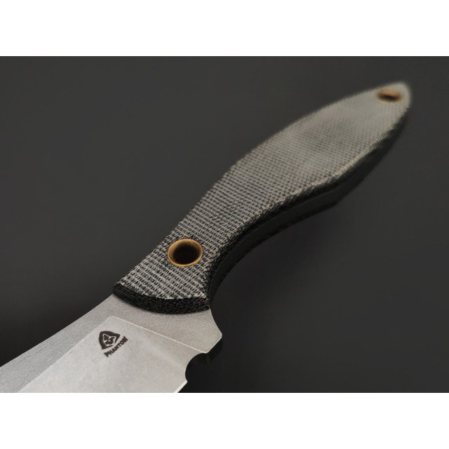 PhantomTools нож Canuck L сталь ELMAX стоунвош, рукоять Micarta black canvas, ножны kydex khaki