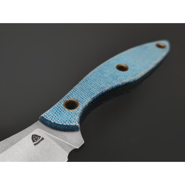 PhantomTools нож Canuck L сталь ELMAX стоунвош, рукоять Micarta blue canvas, ножны kydex blue