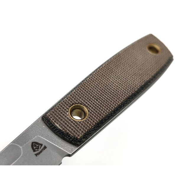 PhantomTools нож Puukko S сталь ELMAX стоунвош, рукоять Micarta OD green linen, ножны kydex oliva