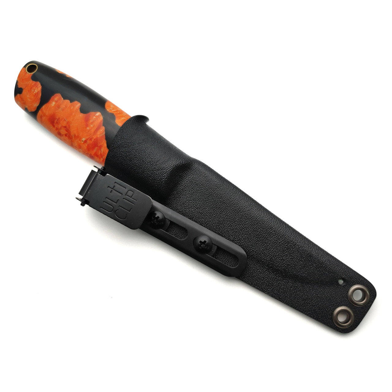 PhantomTools нож Puukko L сталь Cor-X стоунвош, рукоять Гибрид с карельской березой, ножны kydex black