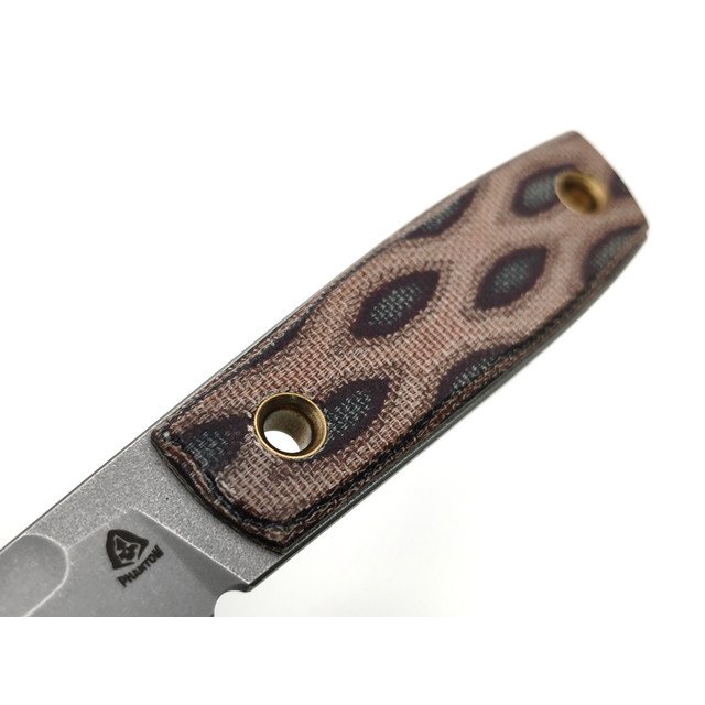 PhantomTools нож Puukko S сталь ELMAX стоунвош, рукоять Micarta python canvas, ножны kydex tan