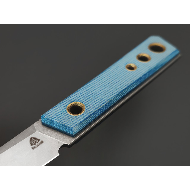 PhantomTools нож Kwaiken mini сталь ELMAX стоунвош, рукоять Micarta blue canvas, ножны kydex blue